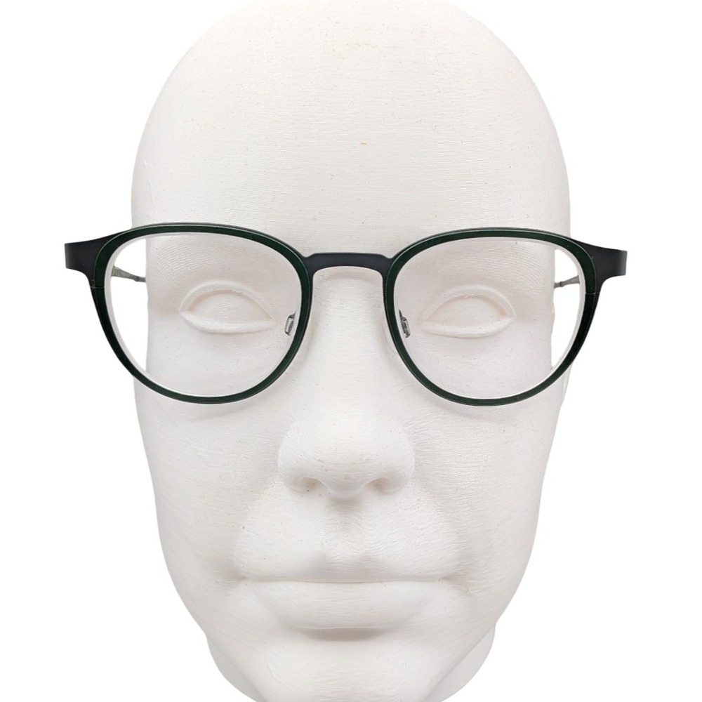 Bevel Rosa 6532 GGFG Eyeglasses Black Green Round Frames 47-21 Japan